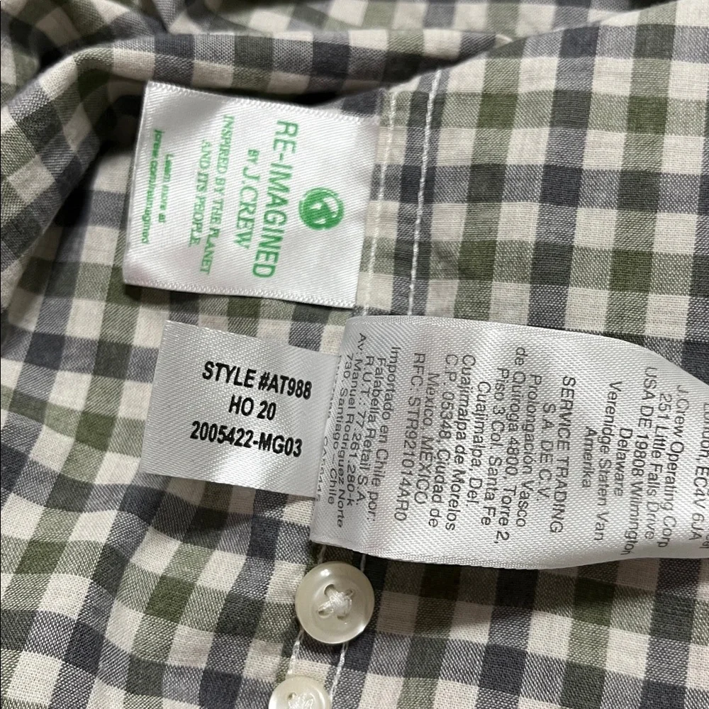 J. Crew Stretch Secret Wash Organic Cotton Poplin Shirt Sz Large
